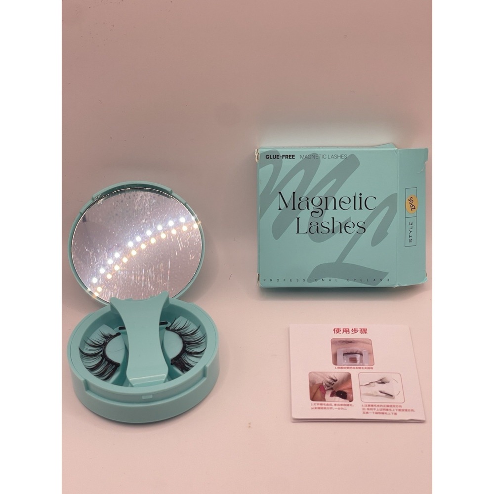 Magnetic Faux Reusable Eye Lashes Magnets With Mirror‎ New In Box